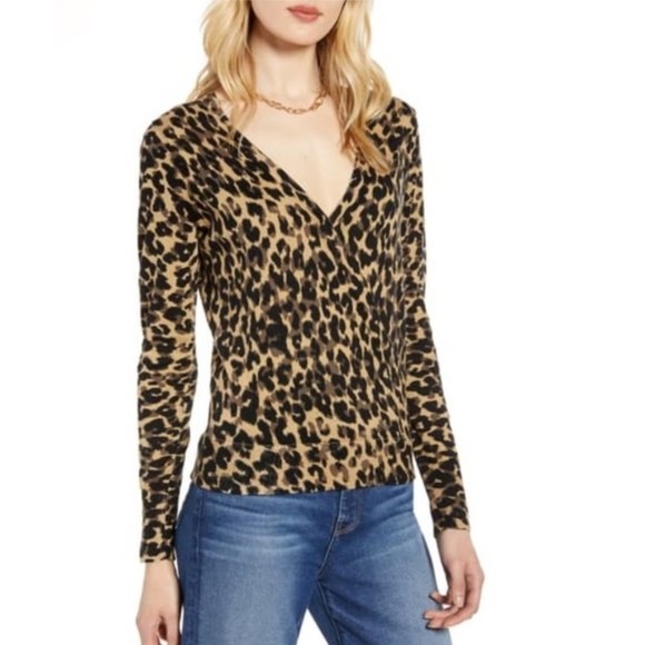 Halogen Faux Wrap Sweater - Picture 1 of 9